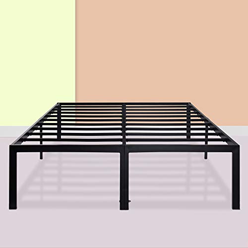 Product Cover PrimaSleep 18 Inch Ultimate Strength High Profile Heavy Duty Steel Slat/ Anti-slip/ Extra Support/ Easy Assembly/ Mattress Foundation/ Noise Free/ No Box Spring Needed, Black  ,California King