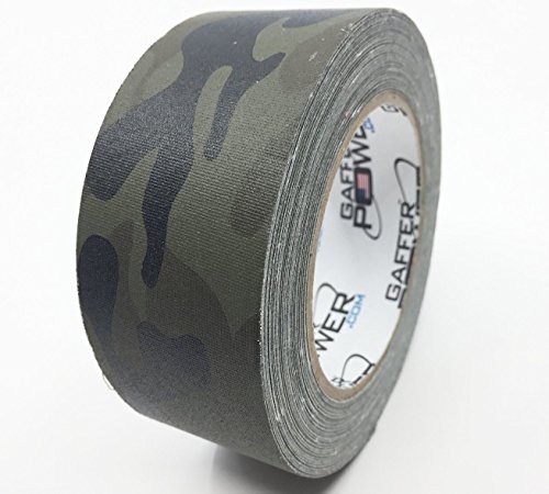 Product Cover Camouflage Tape, Premium Grade Gaffer Tape by Gaffer Power - Muted Army Green Camo Tape - Made in The USA, 2 Inch X 25 Yards, Heavy Duty Gaffer's Tape, Non-Reflective, Water Resistant.