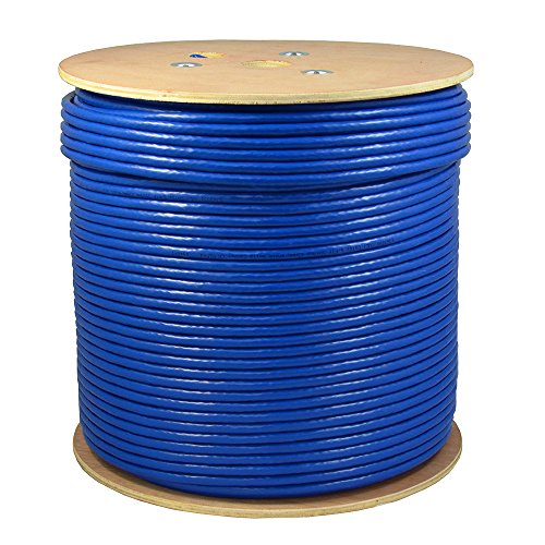 Product Cover SolidLink 1000ft CAT6A S/FTP in-Wall (CMR Rated) UL Listed Bare Copper Solid 23AWG Conductor 550Mhz Fluke Tested Ethernet Wire (Blue)
