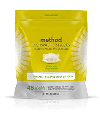 Product Cover Method Dish Dishwasher Soap Pack, Lemon Mint, 45 Count (Pack of 1) (Packaging May Vary)