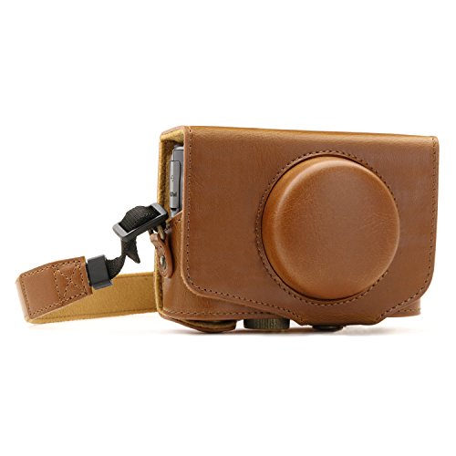 Product Cover MegaGear MG1175 Canon PowerShot SX740 HS, SX730 HS Ever Ready Leather Camera Case with Strap - Light Brown