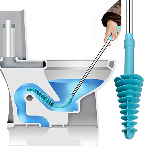 Product Cover Samshow Toilet Plunger, Toilet Dredge Designed for Siphon-Type, Power Cleaned Toilet Pipe, Patented, Environmentally Friendly, Stainless Steel Handle with Wall Hook