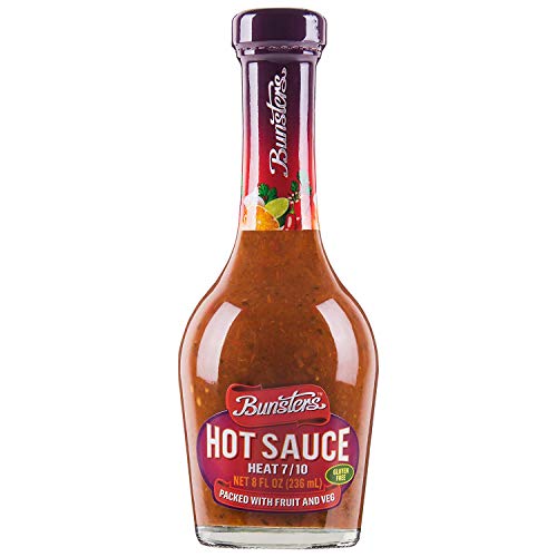 Product Cover Bunsters 7/10 Heat Hot Sauce - (Australian Hot Sauce packed with Fruit and Veg) - (1 x 8oz bottle)