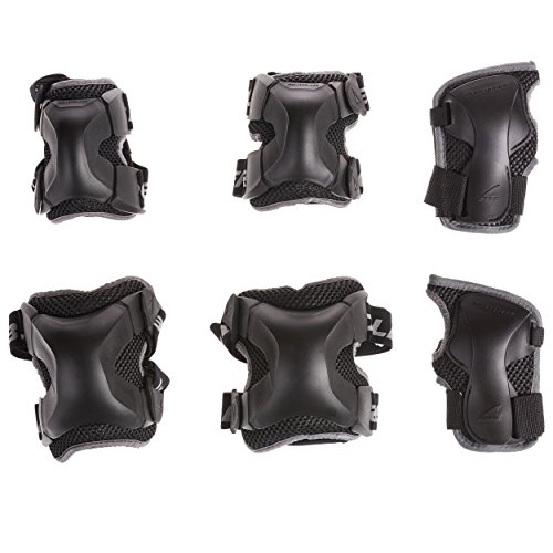 Product Cover Rollerblade X Gear 3 Pack Protective Gear, Knee Pads, Elbow Pads and Wrist Guards, Inline Skating, Multi Sport Protection, Unisex, Black, X-Large