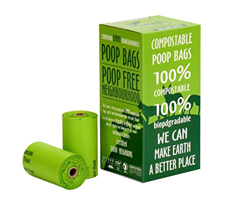 Product Cover UNNI 100% Compostable Dog Poop Bags, Extra Thick Pet Waste Bags, 120 Count, 8 Refill Rolls, 9x13 Inches, Earth Friendly Highest ASTM D6400, US BPI and Europe OK Compost Home Certified, San Francisco