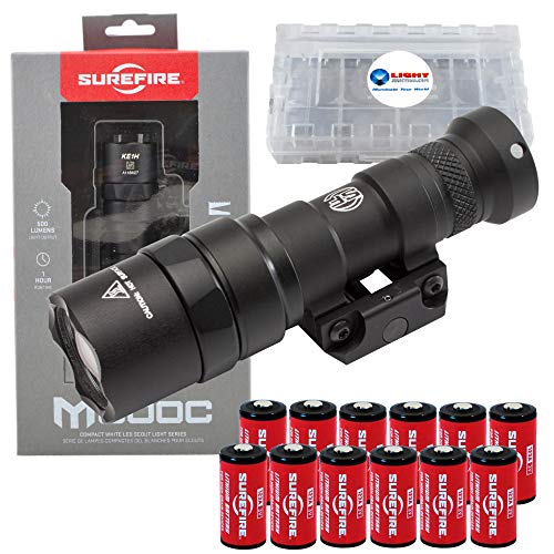 Product Cover SureFire M300 Ultra Compact Mini Scout LED WeaponLight 500 Lumens Bundle with 12x Extra CR123A Batteries & 3 Battery Cases