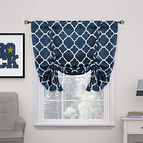 Product Cover H.VERSAILTEX Thermal Insulated Blackout Curtain - Tie Up Balloon Shade for Small Window (Rod Pocket Panel, 42