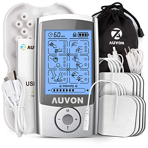 Product Cover AUVON Rechargeable TENS Unit Muscle Stimulator, 3rd Gen 16 Modes TENS Machine with 8pcs 2
