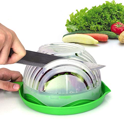 Product Cover Salad Cutter Bowl Upgraded Easy Salad Maker by WEBSUN, Fast Fruit Vegetable Salad Chopper Bowl Fresh Salad Slicer FDA-Approved
