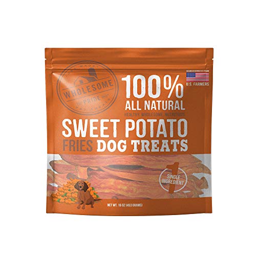 Product Cover Wholesome Pride Sweet Potato Fries Dog Treats, 16 oz - All Natural Healthy - Vegan, Gluten and Grain-Free Dog Snacks - Made in USA