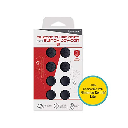 Product Cover Hyperkin Silicone Thumb Grips for Joy-Con (Neo Black) (8-Pack)