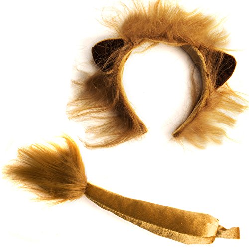 Product Cover Funny Party Hats Lion Ears and Tail Set - Lion Costume - Ears Headband - Animal Headbands with Ears
