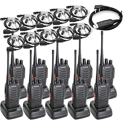 Product Cover BAOFENG BF-888S Two Way Radio Long Range 16 CH Baofeng Radio and Covert Air Acoustic Tube Earpiece (Pack of 10)