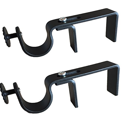 Product Cover NONO Bracket - Outside Mounted Blinds Curtain Rod Bracket Attachment (Black)