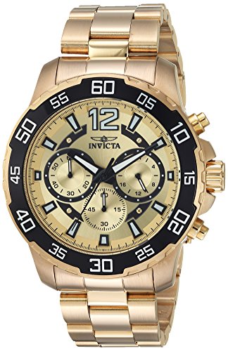 Product Cover Invicta Men's Pro Diver Quartz Watch with Stainless-Steel Strap, Gold, 22 (Model: 22715)