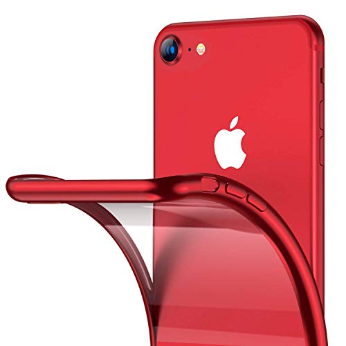 Product Cover RANVOO iPhone 8 Case, iPhone 7 Case, Clear Soft Slim Fit Thin Case with Premium Flexible Chrome Bumper and Transparent TPU Back Plate Gel Cover for Apple iPhone 8 / iPhone 7 (Crystal Red)