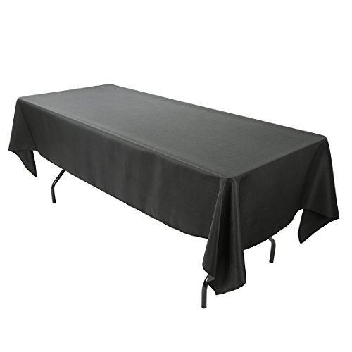 Product Cover E-TEX Rectangle Tablecloth - 60 x 126 Inch - Black Rectangular Table Cloth for 8 Foot Table in Washable Polyester