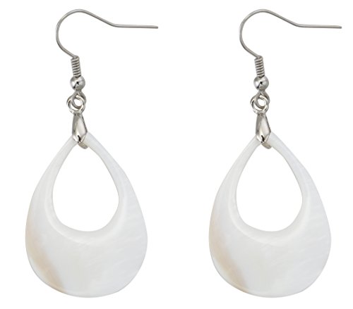 Product Cover MagicYiMu Bridal Teardrop Dangle Hook Earrings Adorned Natural Freshwater Shell Jewelry Women