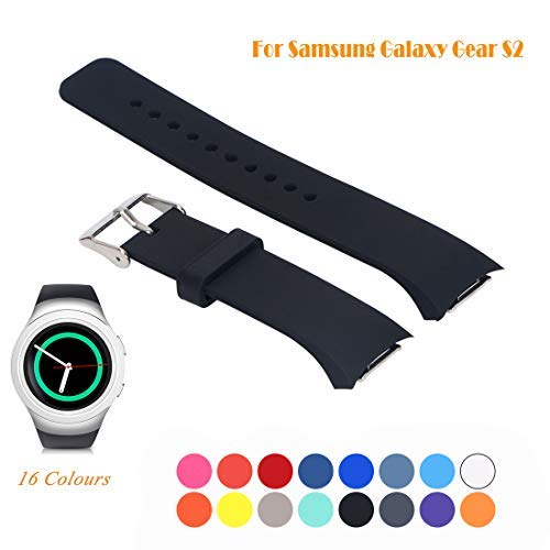 Product Cover Cyeeson Samsung Gear S2 SM-R720/R730 Smart Watch Replacement Band, Accessory Soft Silicone Gel Wristband Strap Smartwatch Band for Samsung Galaxy Gear S2 SM-720/SM-730 Sport Smartwatch