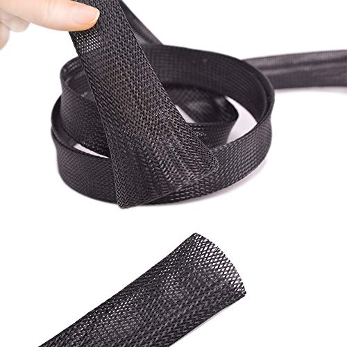 Product Cover Wang-Data PET Black Cable Sleeve 1.37 inch X 100ft (1.37