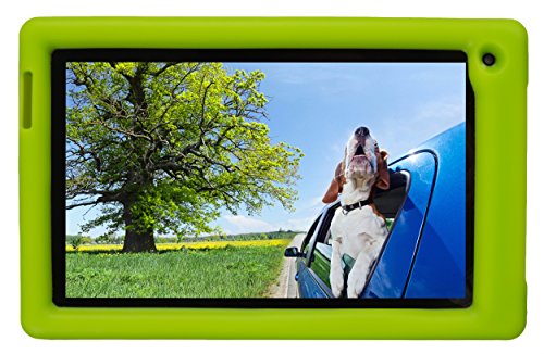 Product Cover Bobj Rugged Case for RCA Voyager III and Voyager II 7-inch - BobjGear Custom Fit - Patented Venting - Sound Amplification - BobjBounces Kid Friendly (Gotcha Green)