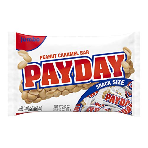 Product Cover Hershey's Payday Peanut Caramel Snacksize Candy Bar Jumbo Bag, 20.3 oz