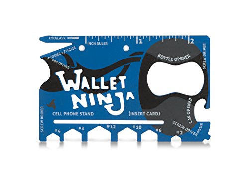 Product Cover LIMITED EDITION: MATTE BLUE Wallet Ninja- 18 in 1 Credit Card Sized Multitool (#1 Best Selling in the World)