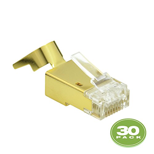 Product Cover Mediabridge Cat7 Connector (Gold Shielded) - RJ45 Plug for Cat7 Ethernet Cable - 8P8C 50UM - 30 Pack (Part# 51P-C7-30PK)