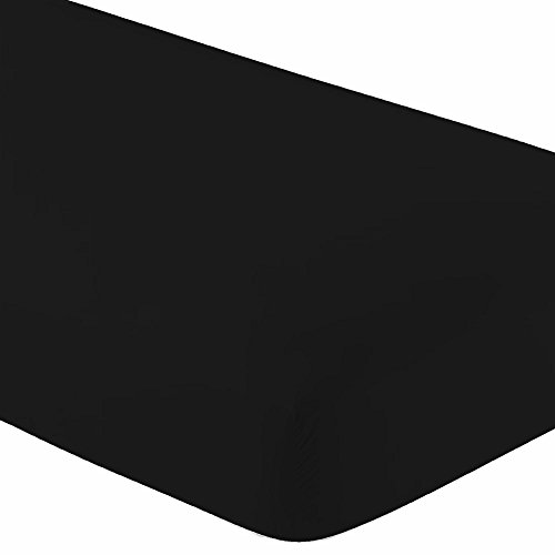 Product Cover Crib Fitted Sheet Only - 200 Thread Count 100% Cotton - Soft & Comfy -Fit for Standard Crib Mattress (Black)