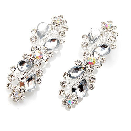 Product Cover Luxxii - Clear Fancy Rhinestone Crystal Hair Barrette Clip Hair Pin