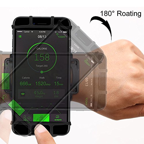 Product Cover VUP Cell Phone Holder Wristband for iPhone XS Max/XS/XR/X/6S/7/8 Plus, Galaxy S10/S10+/S10e/S9/S9+/S8 Note 9/8/J7, LG G6, Google Pixel 3 XL, 180 Rotatable Armband for 4.0