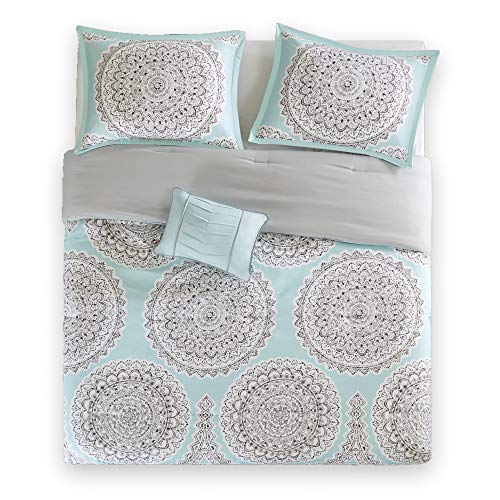 Product Cover Comfort Spaces Adele 3 Piece Comforter Set Ultra Soft All Season Girls Room Bedding, Twin/Twin XL, Aqua