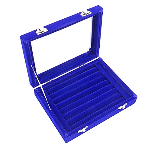 Product Cover MyJell 7 Slot Velvet Jewelry Rings Display Tray Earring Storage Case Jewelry Storage Box