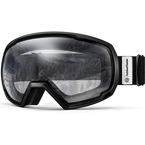 Product Cover OutdoorMaster OTG Ski Goggles - Over Glasses Ski/Snowboard Goggles for Men, Women & Youth - 100% UV Protection (Black Frame + VLT 98.9% Clear Lens)