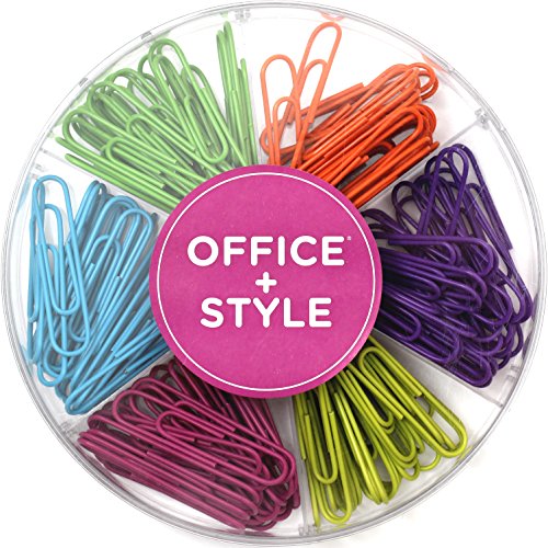 Product Cover Decorative Large Multi Colored 50 mm Paper Clips for Home and Office, 6 Colors for Different Projects in Reusable Organizing Container, 42 pieces, by Office Style