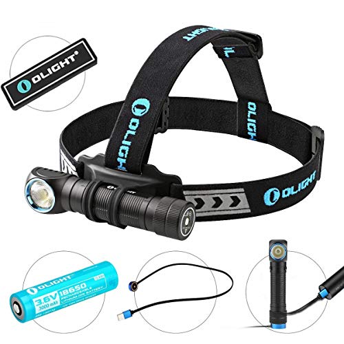 Product Cover OLIGHT Bundle H2R Cree LED Up to 2300 lumens Rechargeable Headlamp Flashlight Customized Battery - Magnetic USB Charging Cable- Headband - Clip and Mount Patch (Cool White)