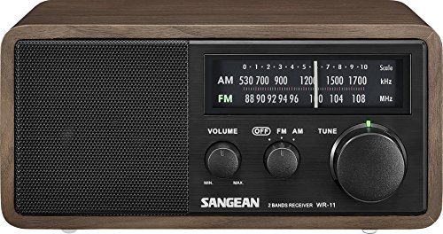 Product Cover Sangean WR-11BK Wood Cabinet AM/FM Table Top AM/FM Radio + Aux, Headphone Jack (Limited Edition Color)