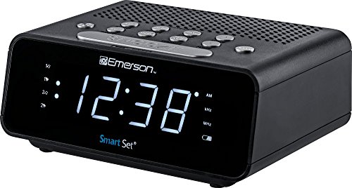 Product Cover Emerson SmartSet Alarm Clock Radio with AM/FM Radio, Dimmer, Sleep Time and .9