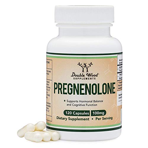 Product Cover Pregnenolone - Third Party Tested - 120 Capsules - Made in The USA - 100mg Per Serving by Double Wood Supplements