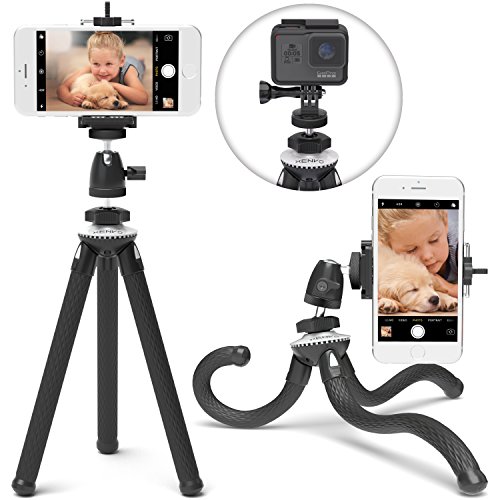 Product Cover Xenvo SquidGrip Flexible Cell Phone Tripod - Portable Smartphone and Action Camera Holder - Tripod Stand Compatible with iPhone, GoPro, Android, Samsung, Google Pixel and All Mobile Phones