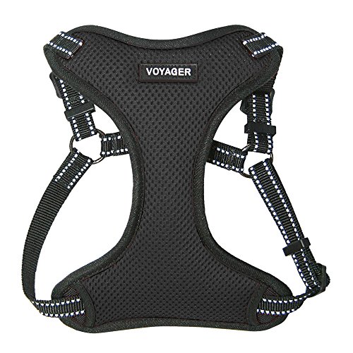 Product Cover Voyager Step-in Flex Dog Harness - All Weather Mesh, Step in Adjustable Harness for Small and Medium Dogs by Best Pet Supplies - Black, Large