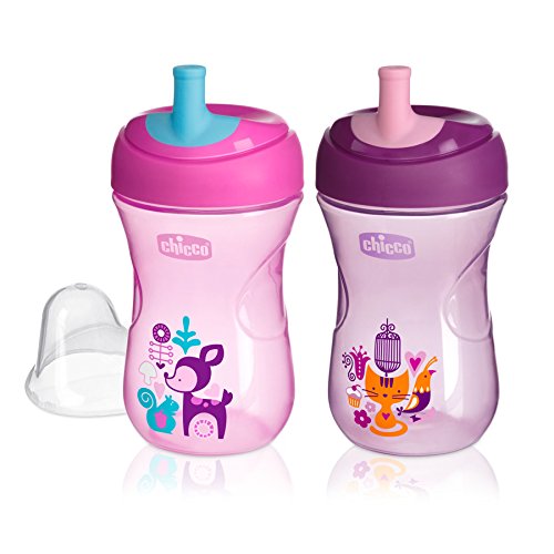 Product Cover Chicco First Straw Trainer Sippy Cup 9oz 9m+ (2pk) - Pink/Purple