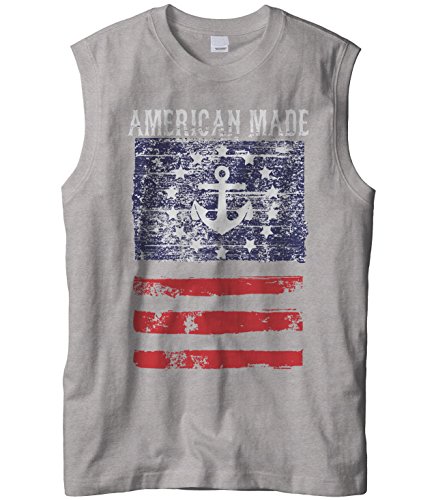Product Cover Cybertela Men's American Made Faded Anchor Flag Sleeveless T-Shirt