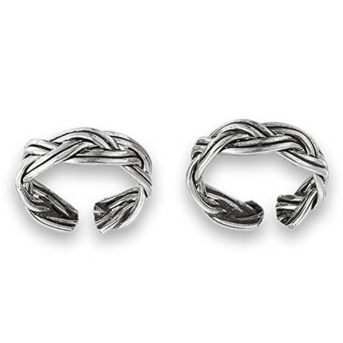 Product Cover Celtic Double Braid Endless .925 Sterling Silver Twist Ear Cuff Earrings