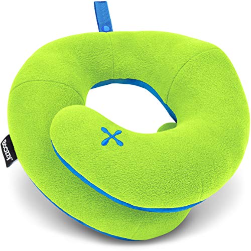 Product Cover BCOZZY Kids Chin Supporting Travel Pillow- Keeps The Child's Head from Bobbing up and Down in Car Rides- Comfortably Supports The Head, Neck and Chin in Any Sitting Position. Child Size, Apple-Green