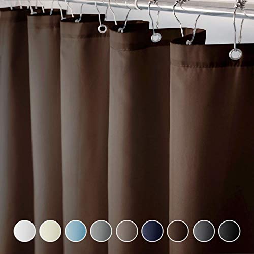 Product Cover Eforcurtain Small Size 36 x 72-Inch Shower Curtains with Metal Grommets, Chocolate Fabric Bath Curtain Water Repellent