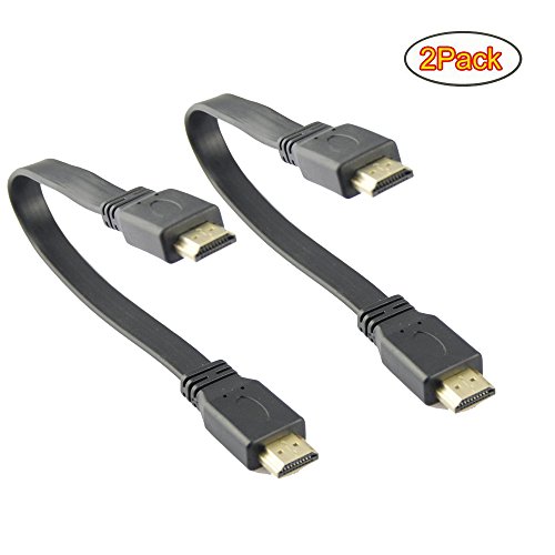 Product Cover MMNNE 2Pack 10 inch 25CM Flat HDMI Male to Male Cable,High-Speed HDMI HDTV Cable - Supports Ethernet, 3D