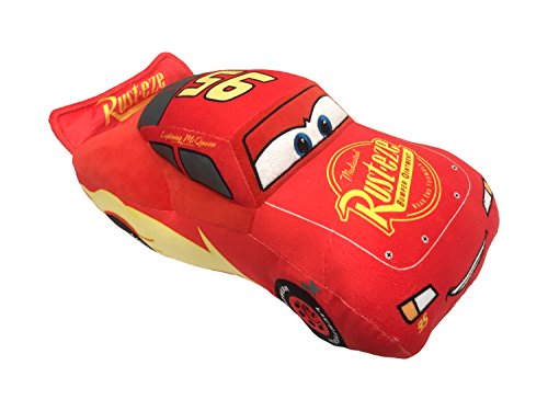 Product Cover Disney Pixar Cars 3 Plush Stuffed Lightning Mcqueen Red Pillow Buddy - Kids Super Soft Polyester Microfiber, 17 inch (Official Disney Pixar Product)