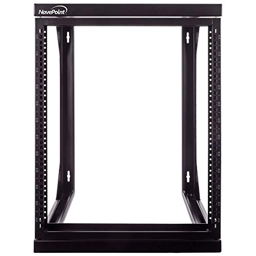 Product Cover NavePoint 12U Wall Mount IT Open Frame 19 Inch Rack with Swing Out Hinged Gate Black