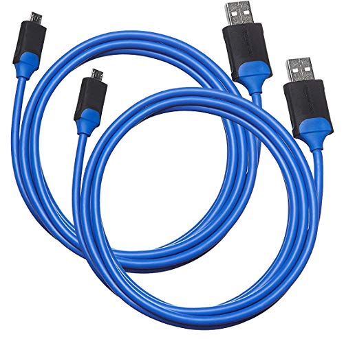 Product Cover AmazonBasics PlayStation 4 Controller Charging Cable - Pack of 2, 6 Foot, Blue